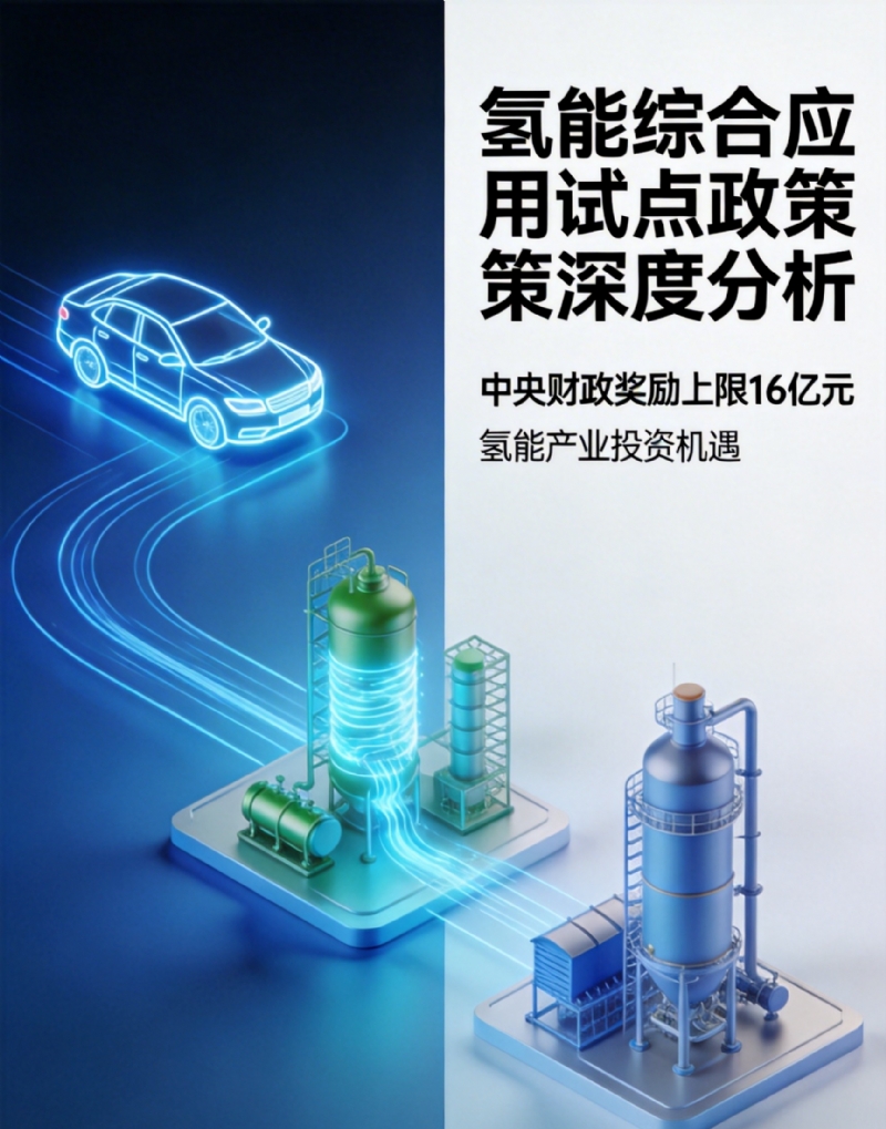 氢能综合应用试点政策深度解读：中央财政奖励16亿撬动万亿投资新赛道