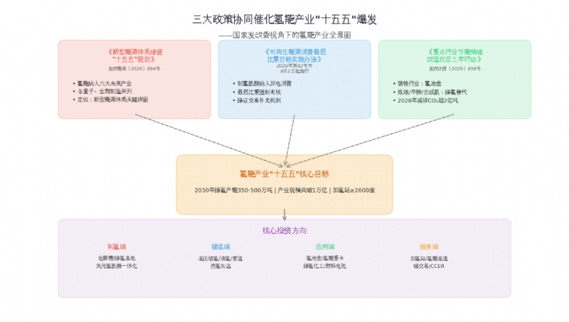 政策"三连击"！氢能产业迎来万亿级爆发窗口——从国家发改委三大文件看"十五五"氢能投资全景